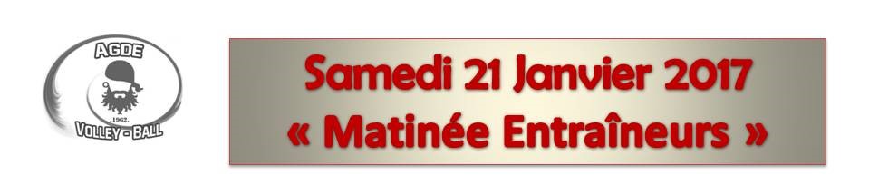 Matinée Entraîneurs du 21 janvier 2017